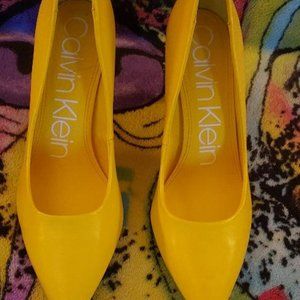 Yellow Calvin Klein "Gayle" High Heel Size 9.5. Gorgeous ***SOLD***